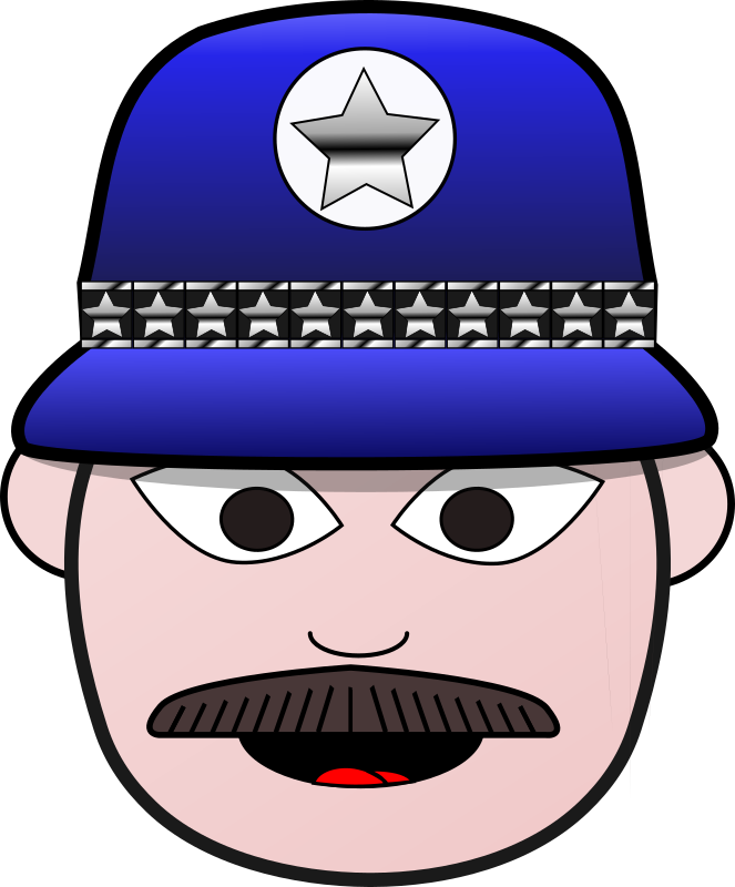Police Man - Police Head Clip Art - Png Download (663x800), Png Download