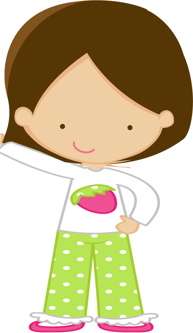 Kopel Clipart Beach - Menina De Pijama Desenho - Png Download (650x1149), Png Download