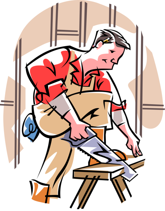Carpenter Vector Clipart (547x700), Png Download