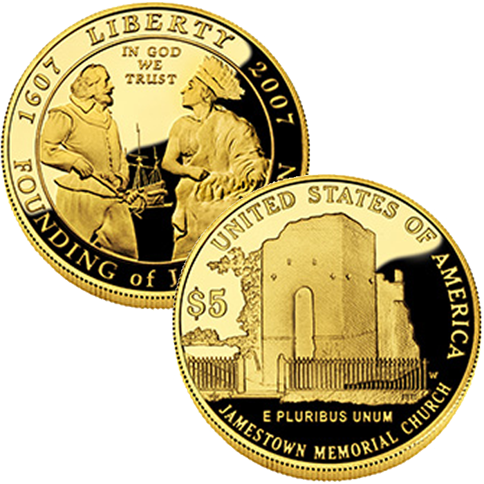 2007-w $5 Jamestown Commemorative Proof Gold Coin - Burapha University Clipart (700x700), Png Download