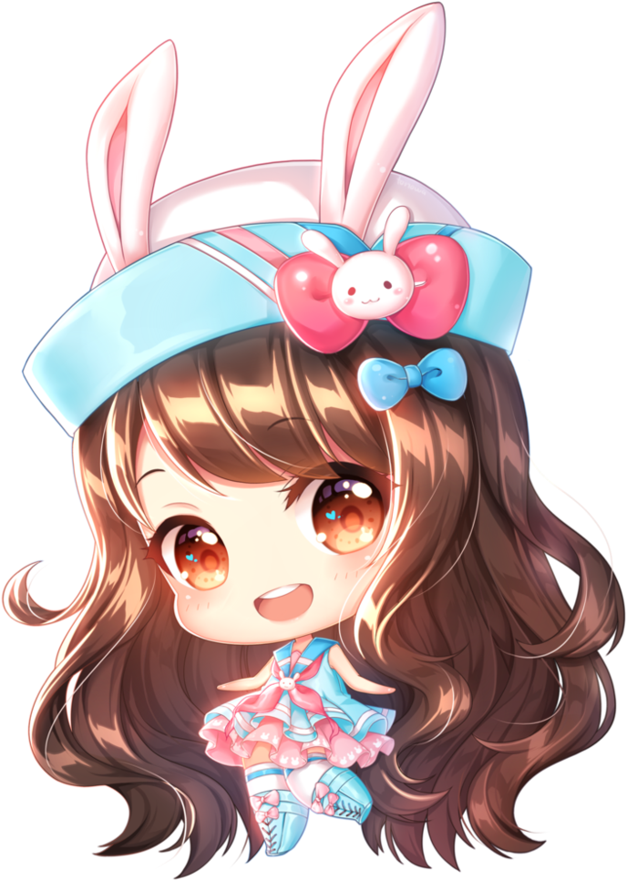 Headband Drawing Anime Transparent Png Clipart Free - Anime Chibi Girl Kawaii (782x1022), Png Download