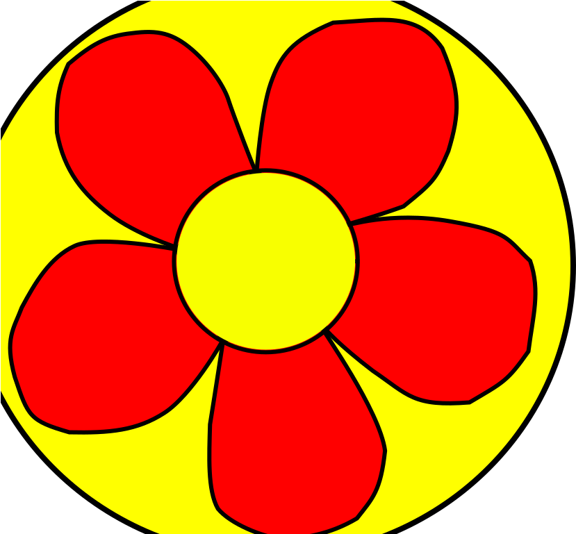 Red Flower With Yellow Background Svg Clip Arts - Red And Yellow Flower Clipart - Png Download (1024x1024), Png Download