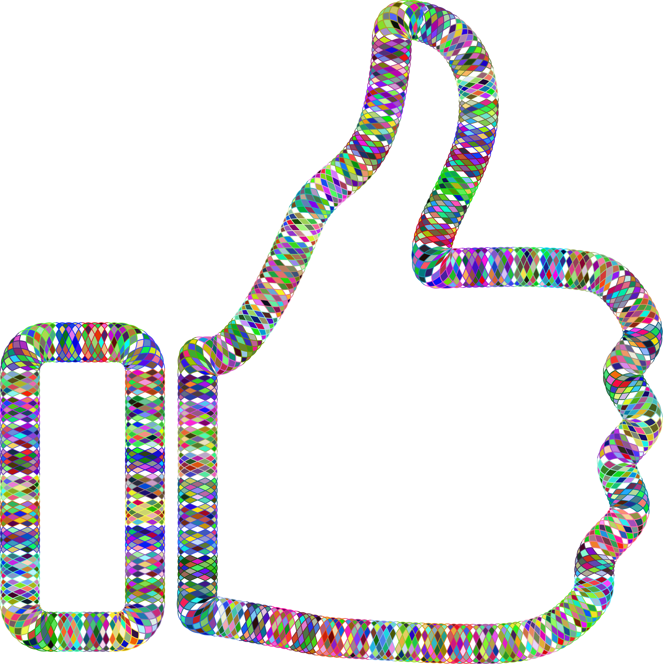 Prismatic Guilloche Thumbs Up Clip Arts - Thumb Signal - Png Download (2322x2324), Png Download