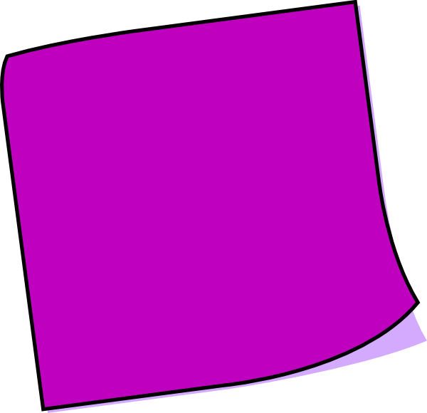Purple Clipart Sticky Note - Purple Sticky Note Clipart - Png Download (600x580), Png Download
