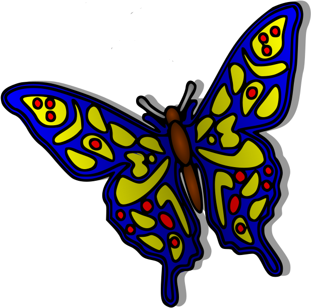 Butterfly Tank Clipart, Vector Clip Art Online, Royalty - Vector Bright Colorful Butterflies Clipart - Png Download (636x900), Png Download