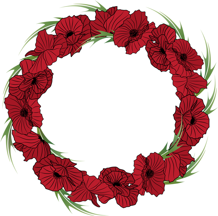 Red Flower Wreath Png Clipart (750x748), Png Download