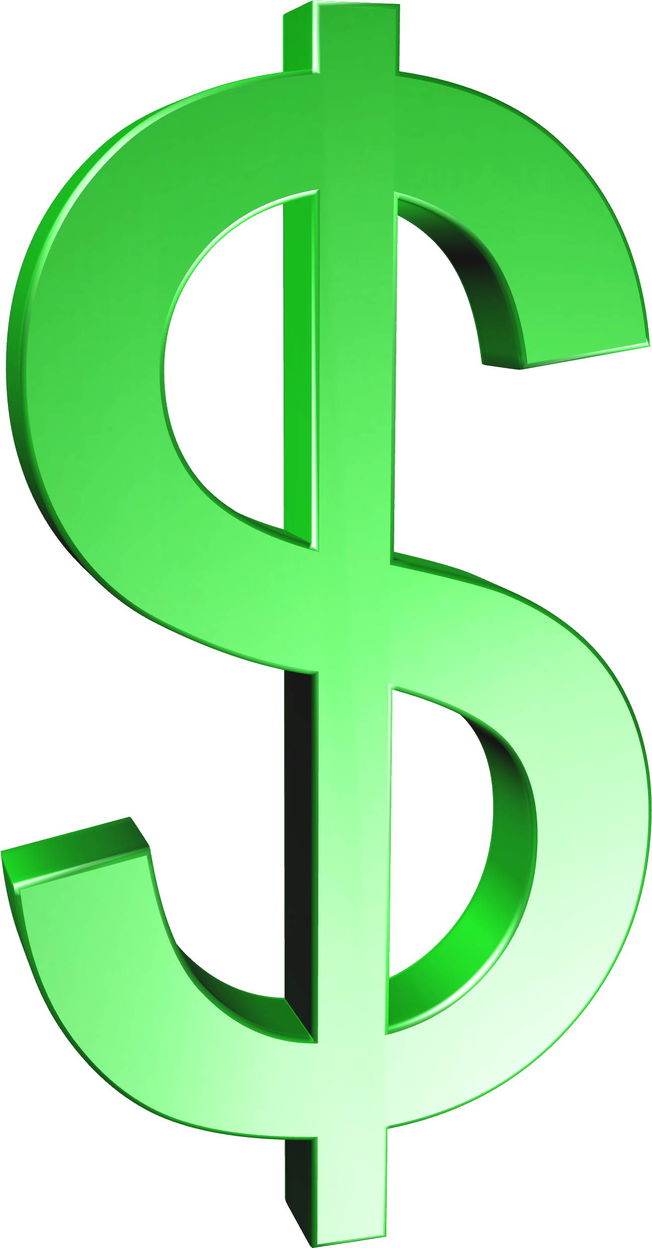 Dollar Clipart Green - Green Dollar Signs Png Transparent Png (1632x2718), Png Download