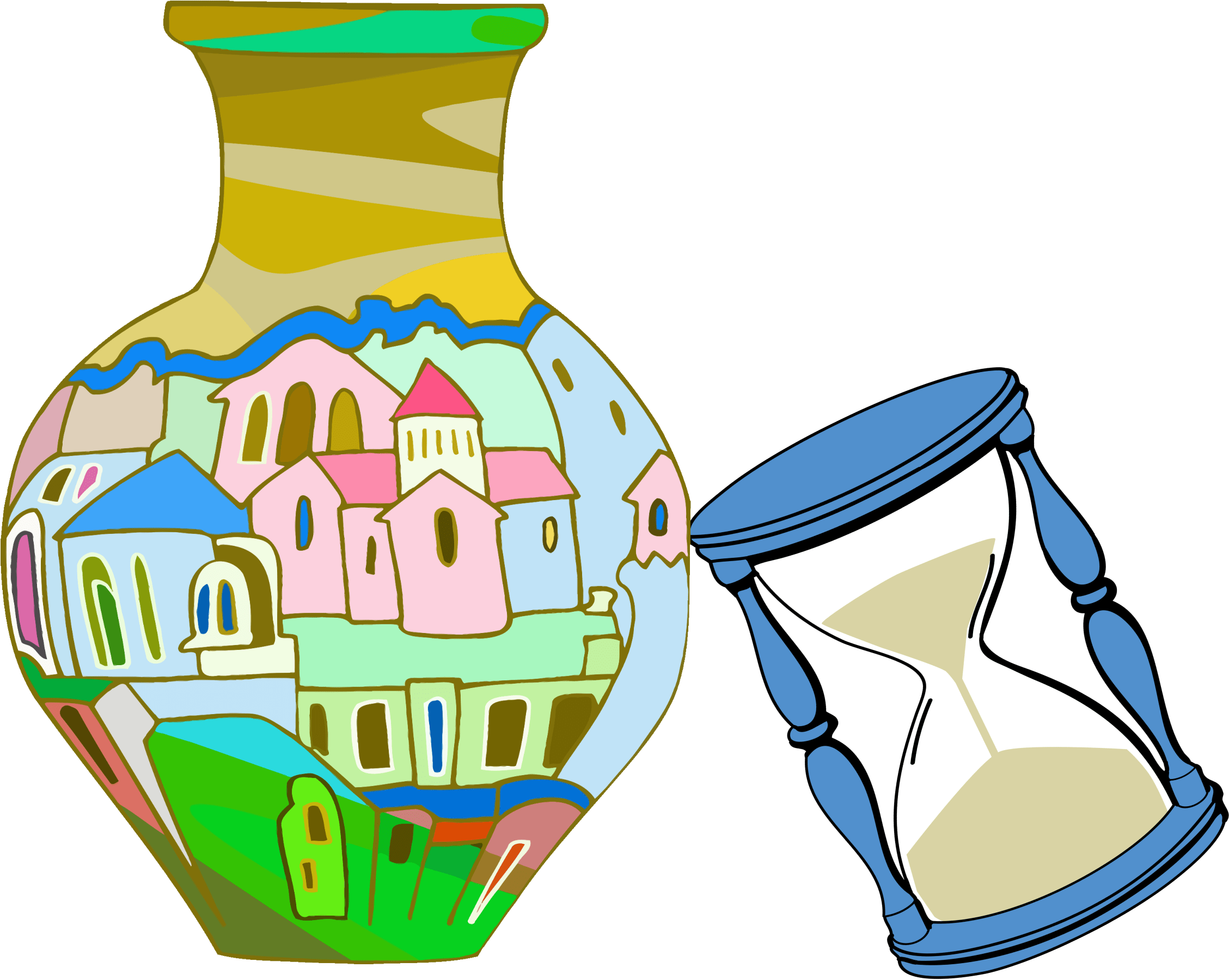 Transparent Old Couple Clip Art - Sand Timer Clip Art - Png Download (2257x1799), Png Download