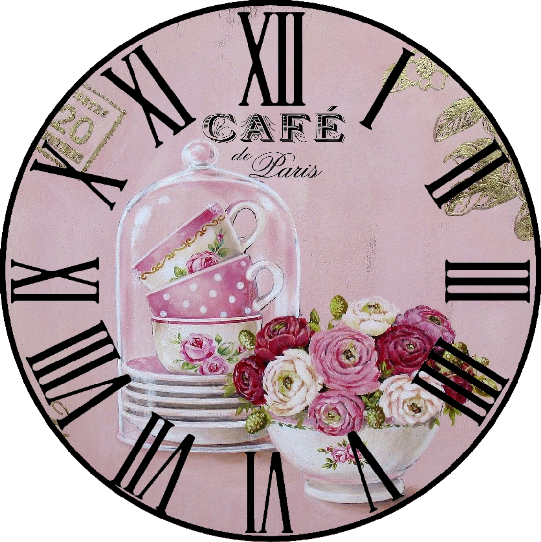 Decoupage Printable Clock Clipart (1106x1108), Png Download