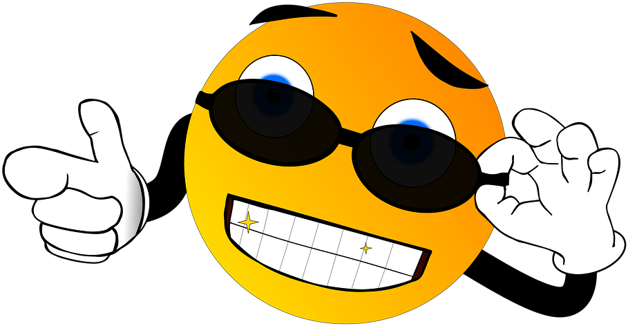 Smile Smiley Cool Sunglasses Sunny Casual Locker - Chill Smiley Clipart (909x472), Png Download