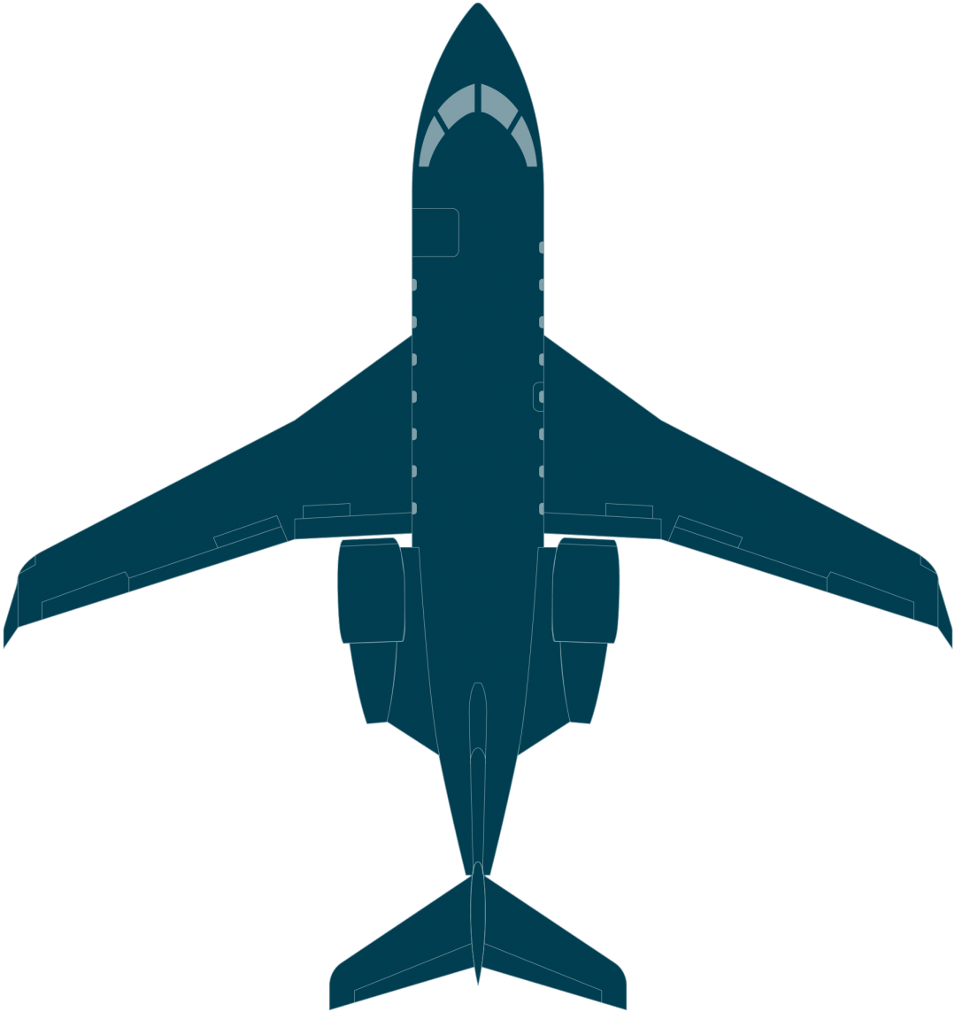 Challenger Bombardier Business Aircraft - Challenger 605 Top View Clipart (1430x1430), Png Download