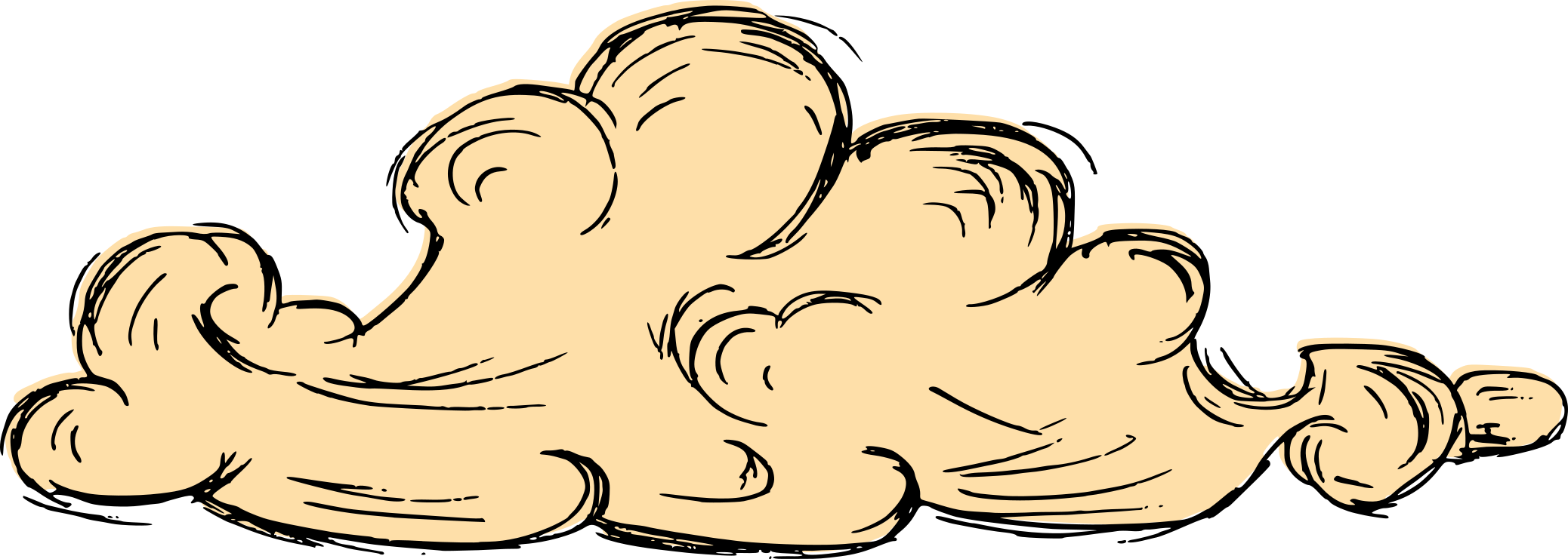 Vintage Cloud Drawing 4 - Vintage Cloud Png Clipart (2076x741), Png Download