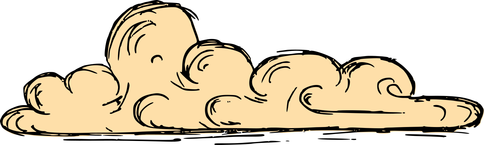 Vintage Cloud Drawing 2 Clipart (1583x476), Png Download