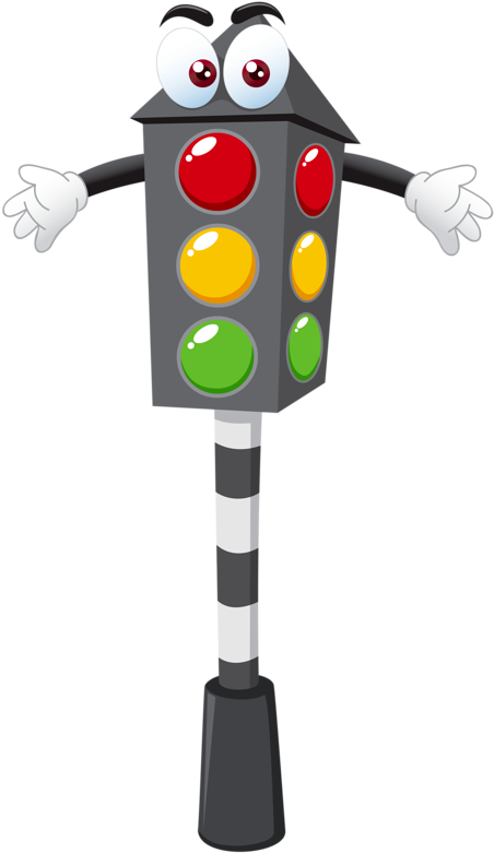 Transparent Stoplight Clipart - Clip Art Traffic Signal - Png Download (452x781), Png Download