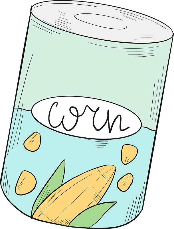 Canned Corn Clipart - Illustration - Png Download (610x800), Png Download