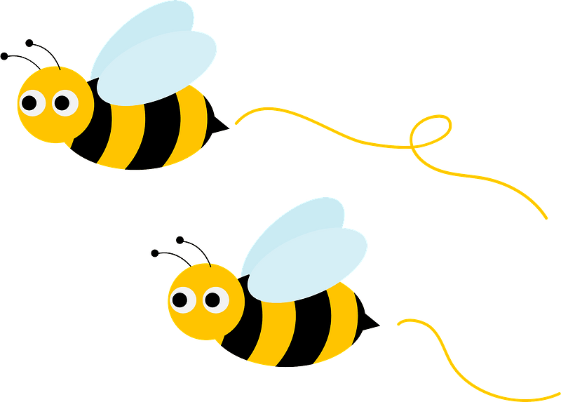Honey Bees Insect Clipart - Cartoon Bees Flying - Png Download (800x573), Png Download