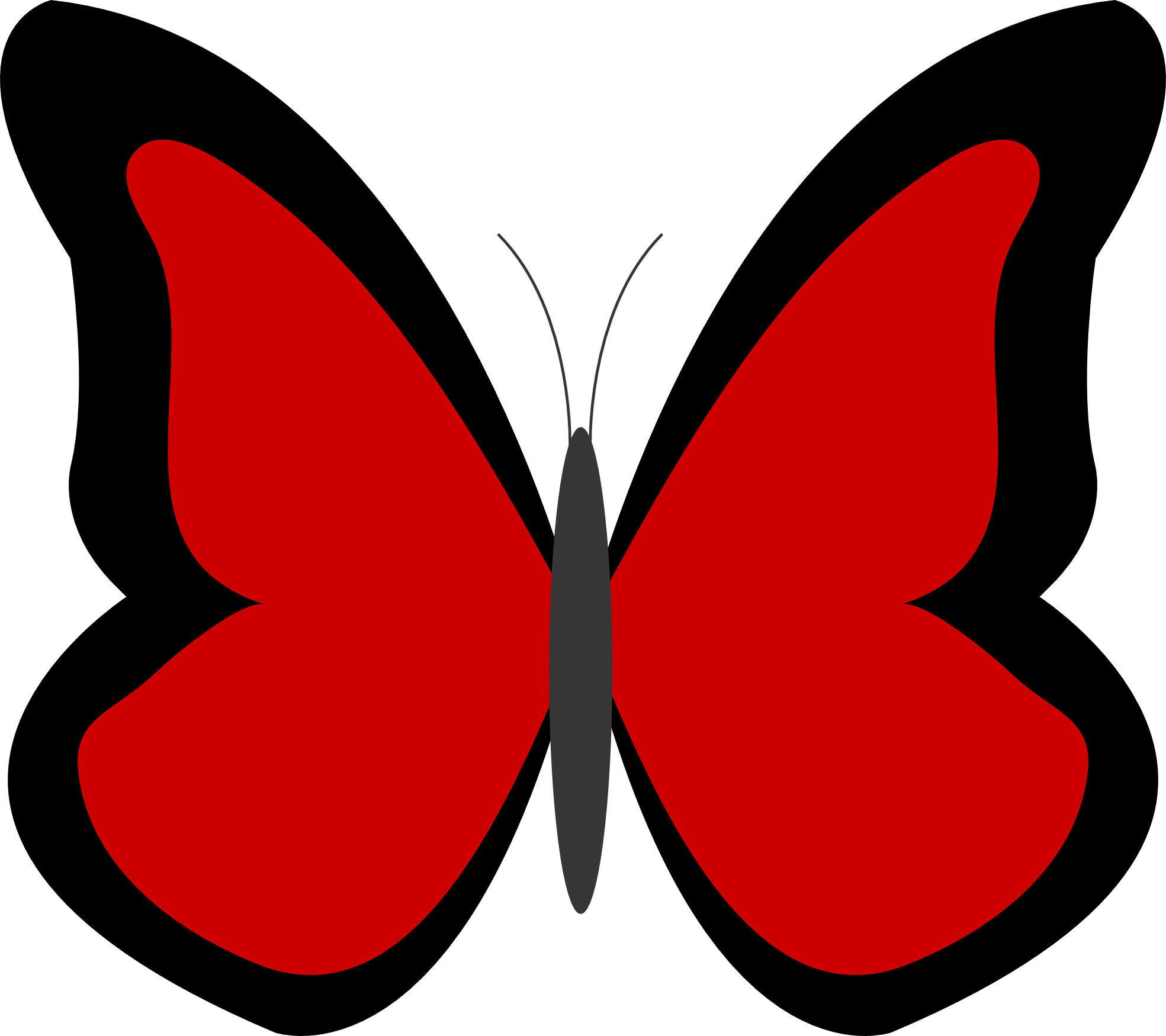Red Clipart - Red Butterfly Clipart - Png Download (1969x1750), Png Download
