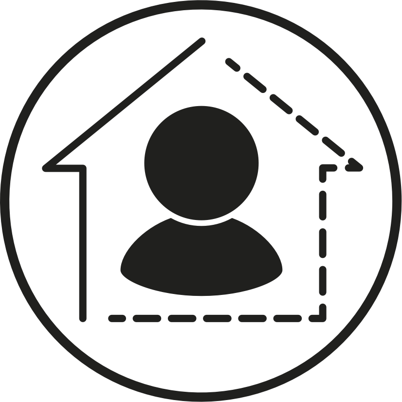 Covid 19 Stay At Home Icon Blk - Covid 19 Nz Stay Home Clipart (826x826), Png Download