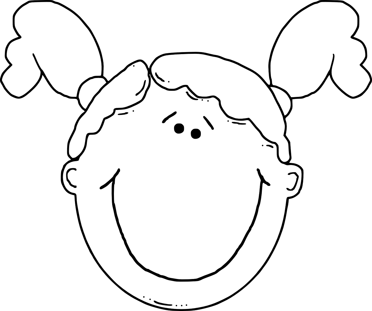 Girl Kid Face Free Photo - Girl Face Clip Art - Png Download (1280x1069), Png Download