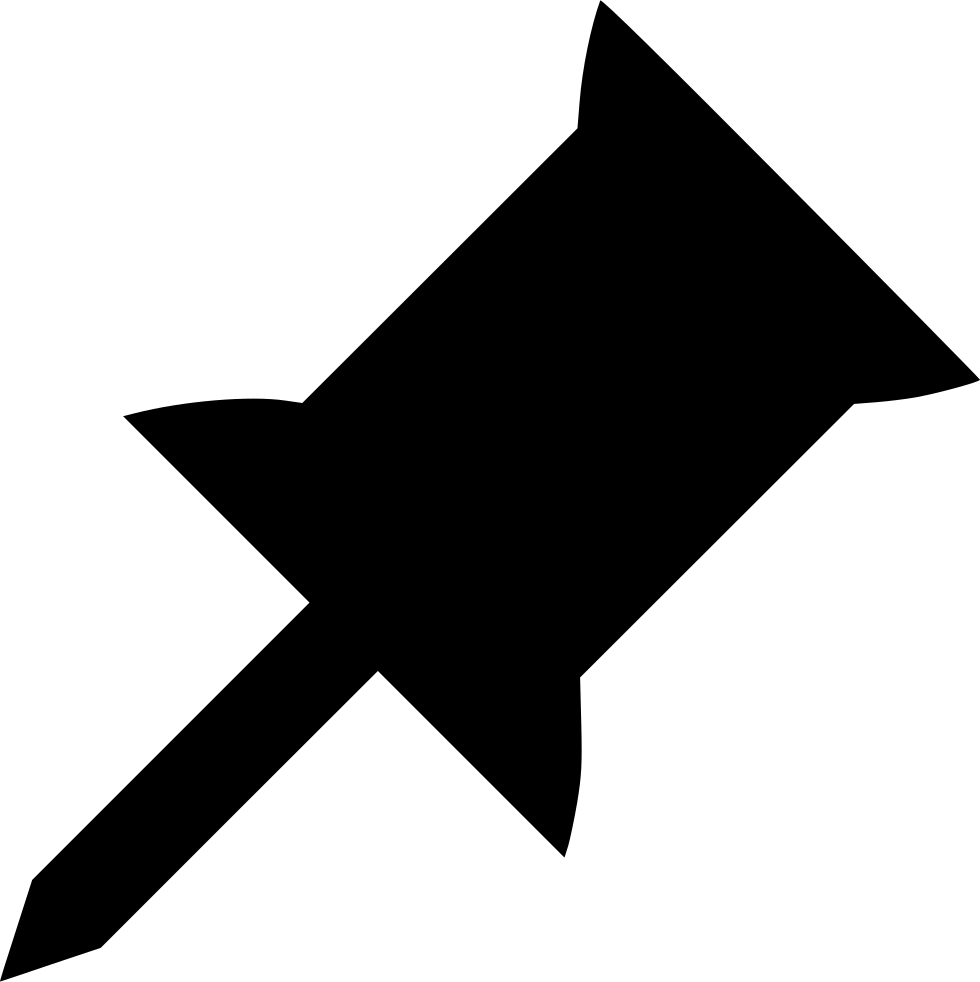 Pushpin Pin Attach Board Pin - Push Pin Icon Png Clipart (980x982), Png Download