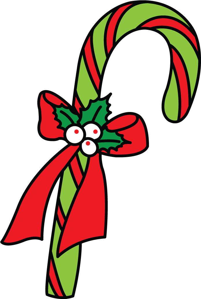 Cane Drawing Hard Candy Clipart Download - Drawing Of Christmas Candy Cane - Png Download (695x1033), Png Download