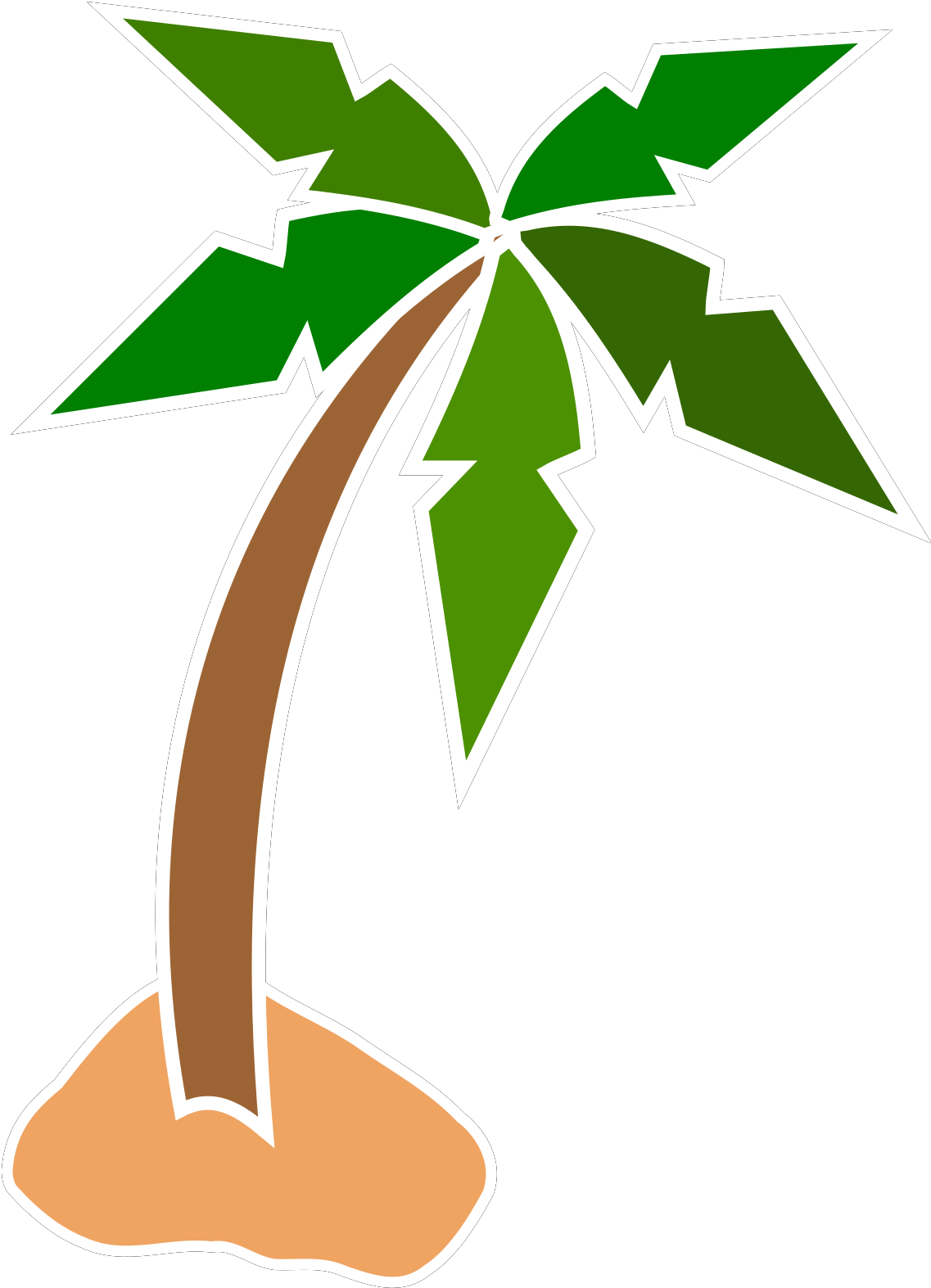 Png Cartoon Coconut Tree Clipart (1600x1600), Png Download