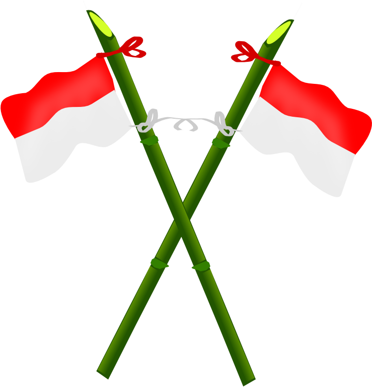 Bamboo And Indonesian Flag-2 - Indonesian Flag Clip Art - Png Download (784x800), Png Download