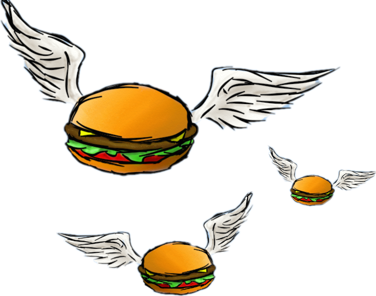 #burgers #burger #flying - Illustration Clipart (747x589), Png Download