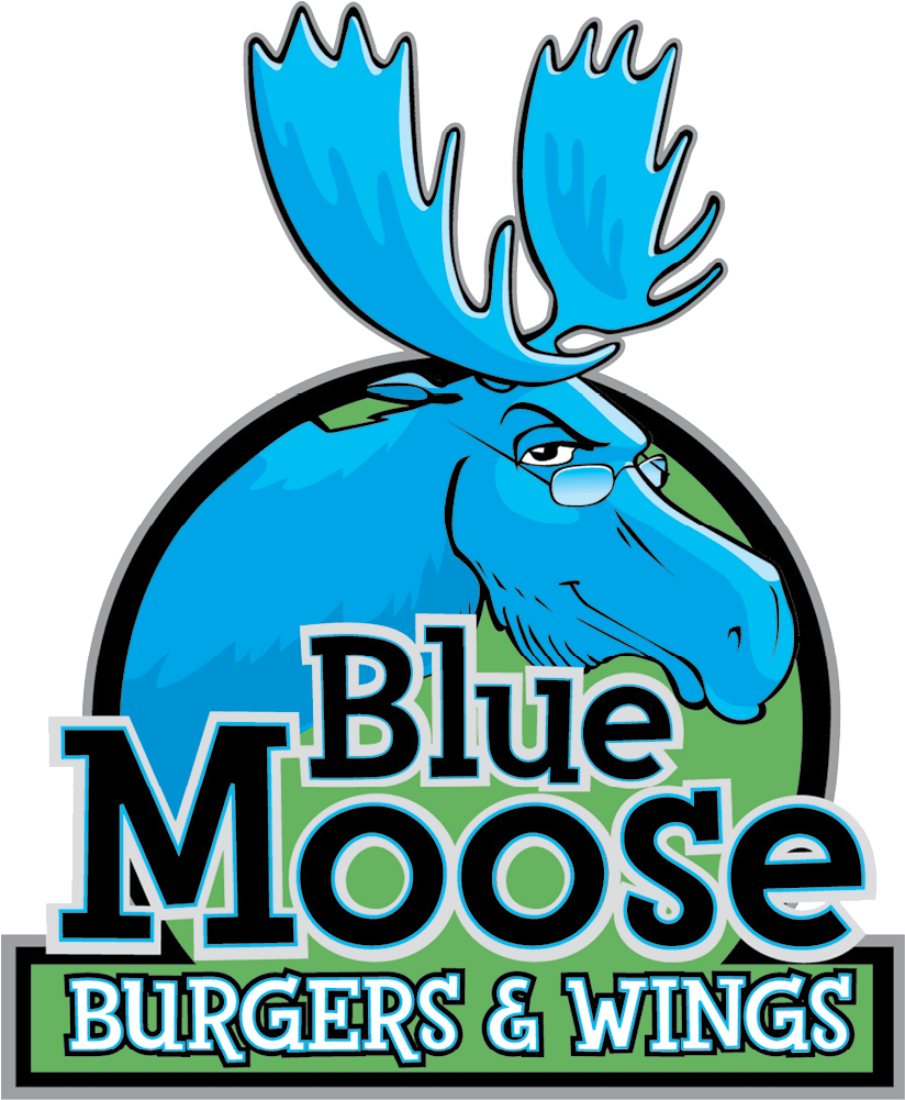 Blue Moose Burgers And Wings Clipart (855x1000), Png Download