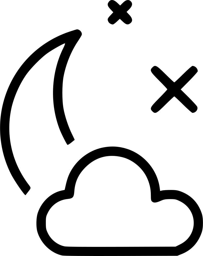 Partly Cloudy Night - Scalable Vector Graphics Clipart (778x980), Png Download