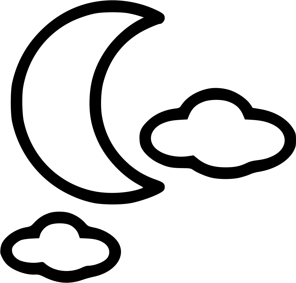 Night Partly Cloudy - Scalable Vector Graphics Clipart (981x938), Png Download