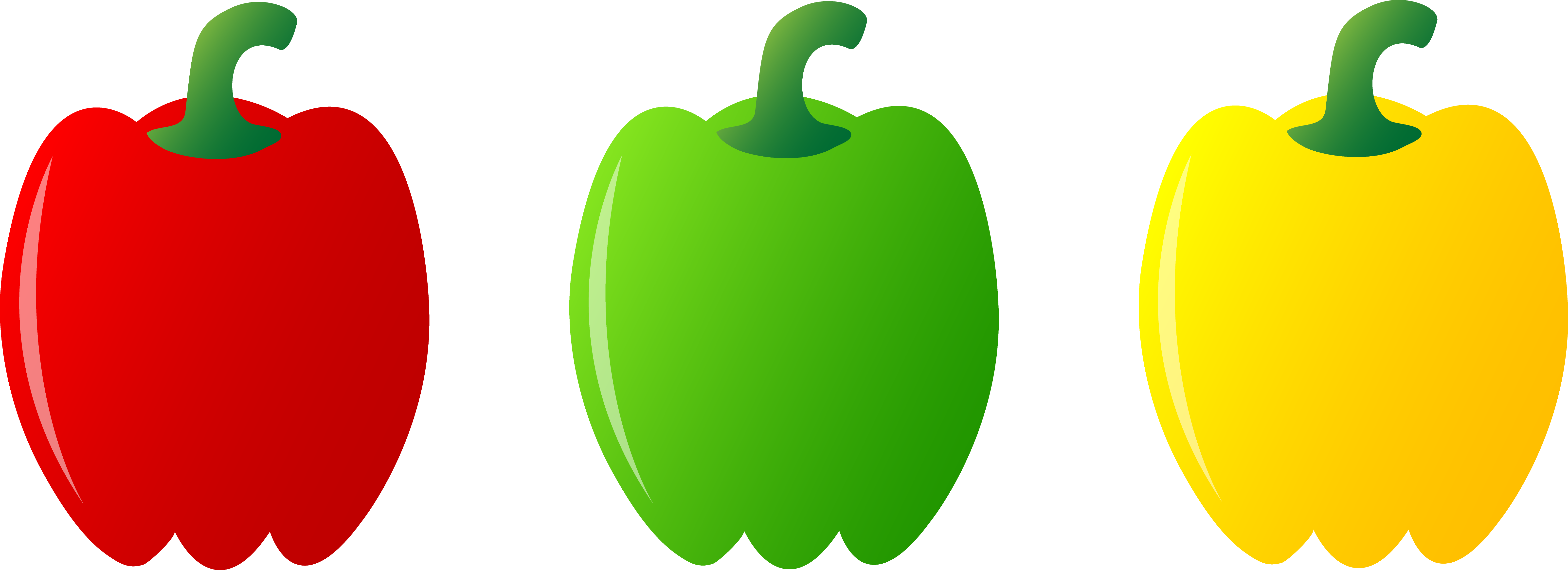 Green Pepper Clipart - Sweet Peppers Clip Art - Png Download (6359x2312), Png Download
