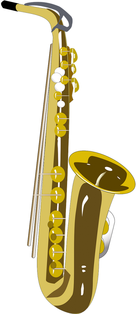 Saxophone Music Musical - Cartoon Alto Saxophone Png Clipart (500x1000), Png Download