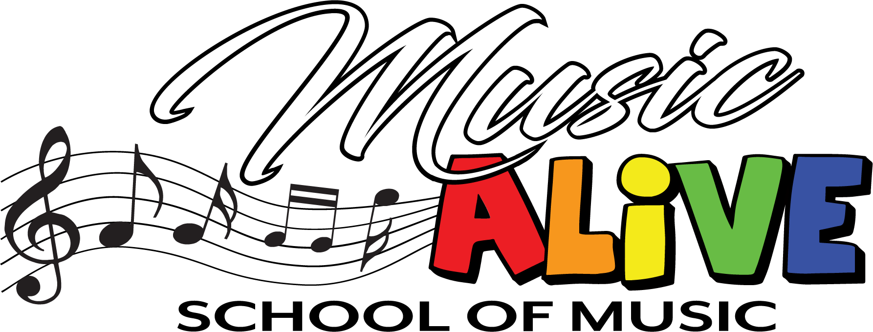 Music Alive School Of Music Logo Clipart (1786x680), Png Download