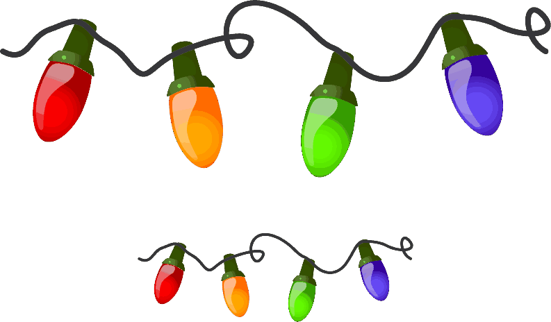 Free Christmas Clipart Holiday - Vector Christmas Lights Cartoon - Png Download (793x464), Png Download