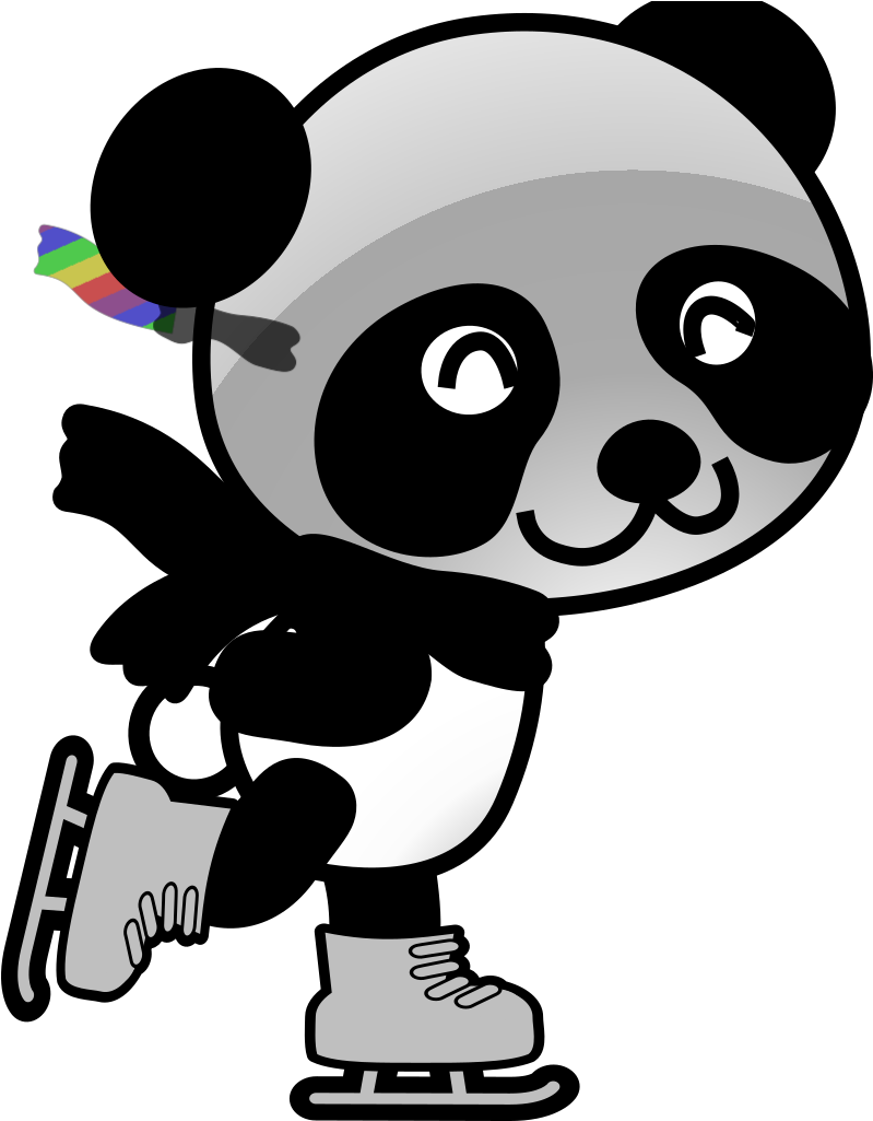 Panda 5 Svg Clip Arts - Skating Panda Clipart - Png Download (1024x1024), Png Download