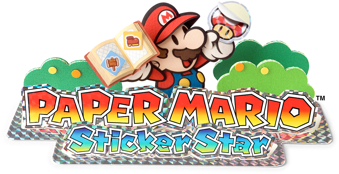 Paper Mario Sticker Star Logo Clipart (1600x914), Png Download