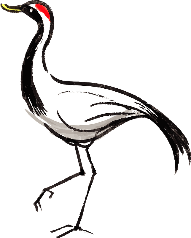 Red-crowned Crane Clipart - Crane - Png Download (644x800), Png Download