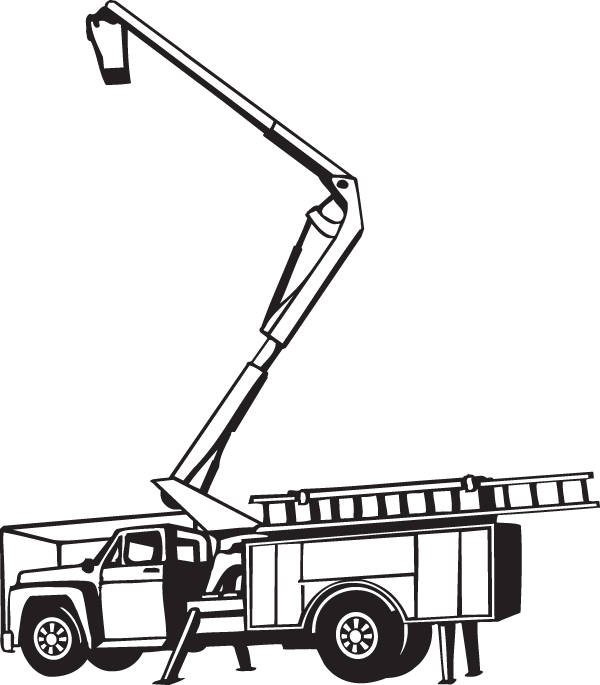Clip Art Aerial Work Platform Pickup Truck Construction - Coloring Page Bucket Truck - Png Download (600x685), Png Download