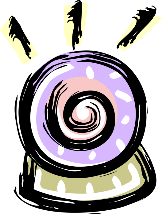 Vector Illustration Of Crystal Ball Orbuculum Glass Clipart (528x700), Png Download