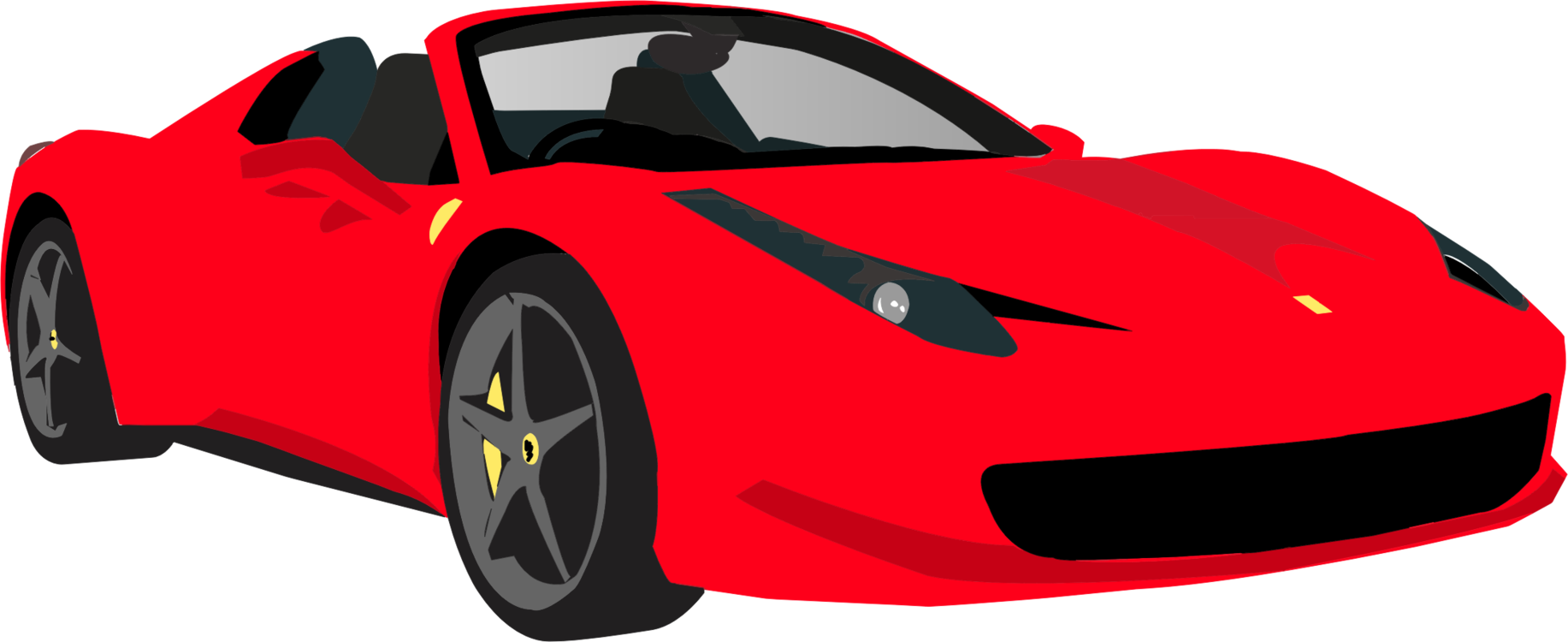 Ferrari Flag Clipart - Ferrari Clipart - Png Download (1833x750), Png Download