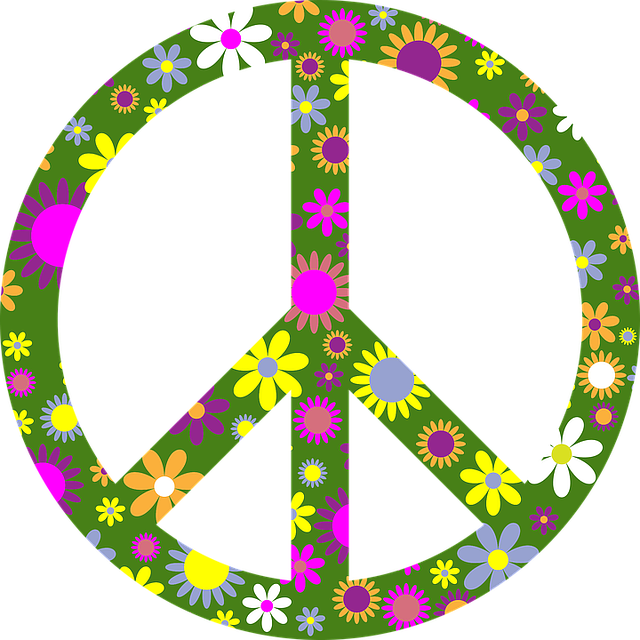 Retro-1254583 640 - Peace And Love Png Clipart (640x640), Png Download