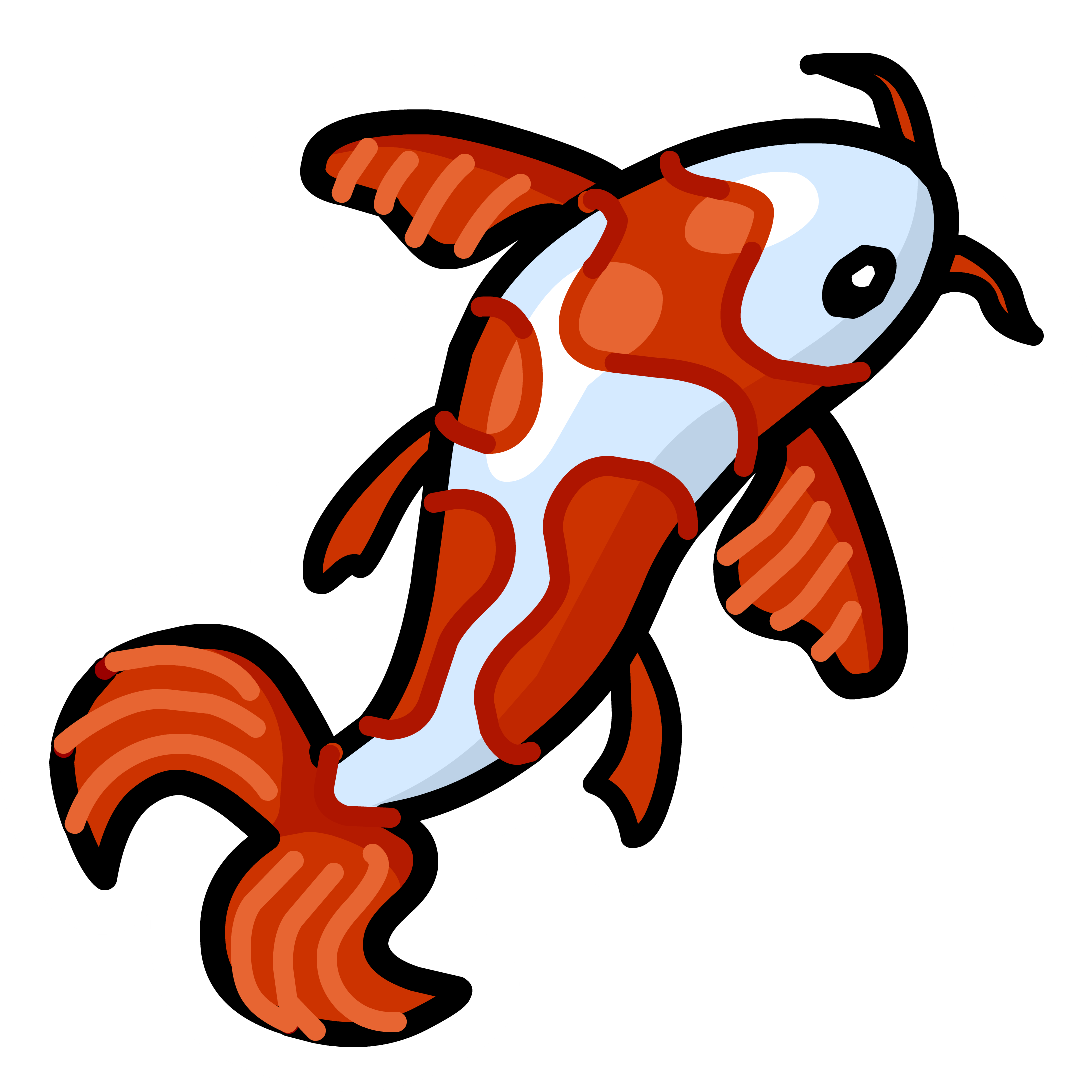 Koi Fish Png - Koi Fish Icon Cartoon Clipart (2185x2185), Png Download