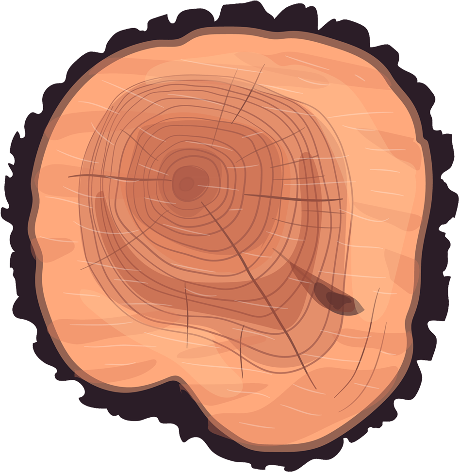Wheel Eucalyptus Stump Tree Wood Trunk Clipart - Cartoon Tree Stump Top - Png Download (1200x1200), Png Download