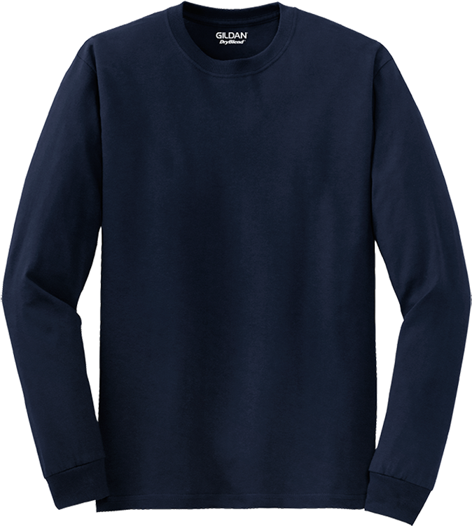 Sweatshirt Clipart Long Sleeve - Black Long Sleeve Shirt Front - Png Download (750x750), Png Download