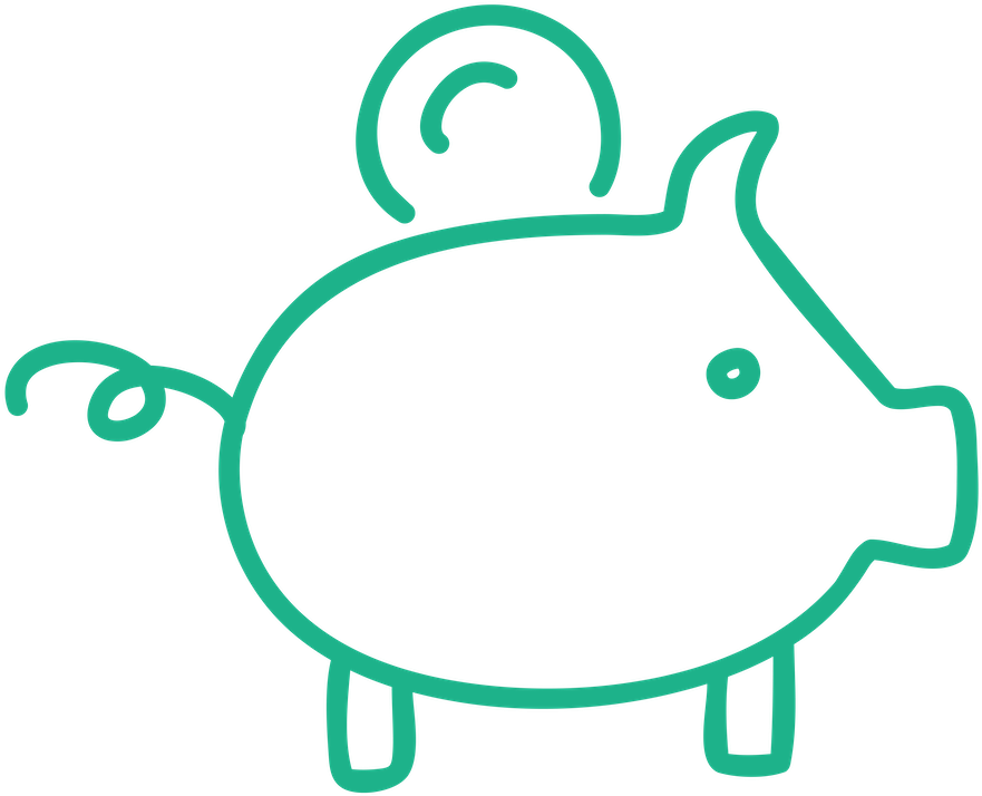 Summerhill Icon - Green - Piggy Bank - Clipart (1000x1000), Png Download