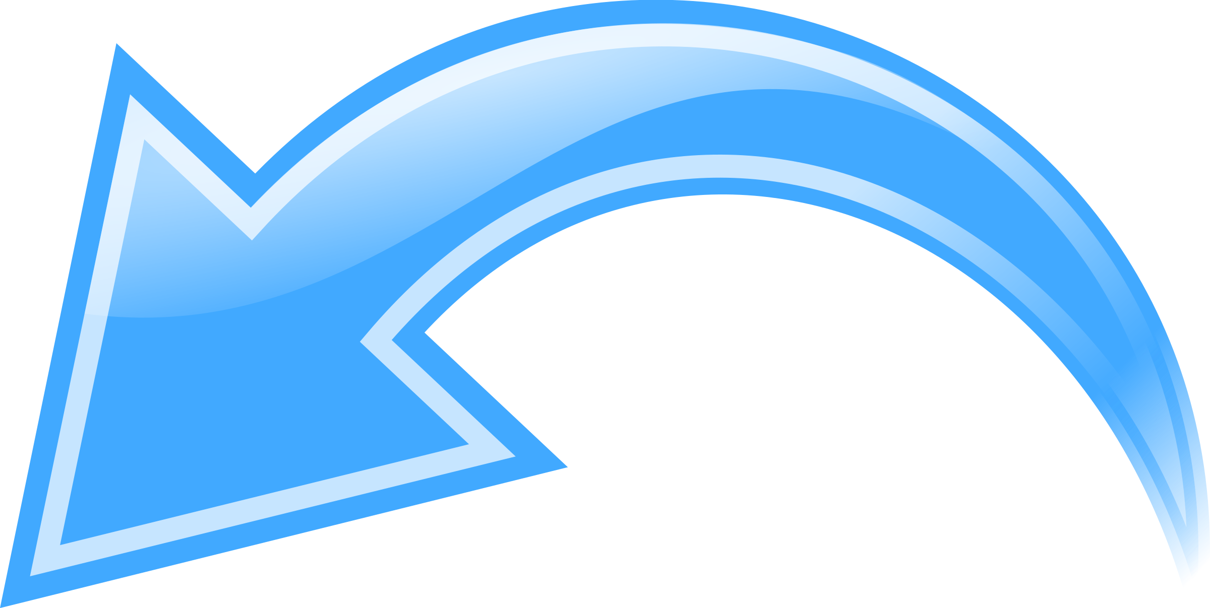 Curved Arrow Blue - Blue Curved Arrows Clipart - Png Download (2400x1207), Png Download