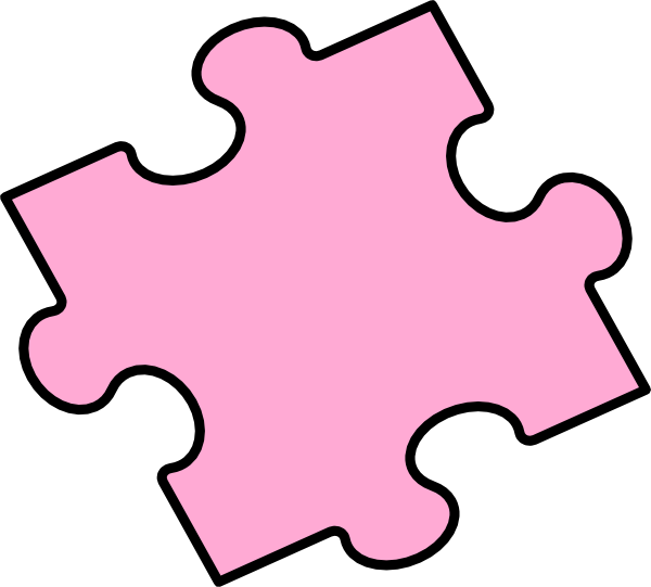 Pink Puzzle Piece Clip Art At Clker - Jigsaw Puzzle Peice Color - Png Download (600x541), Png Download