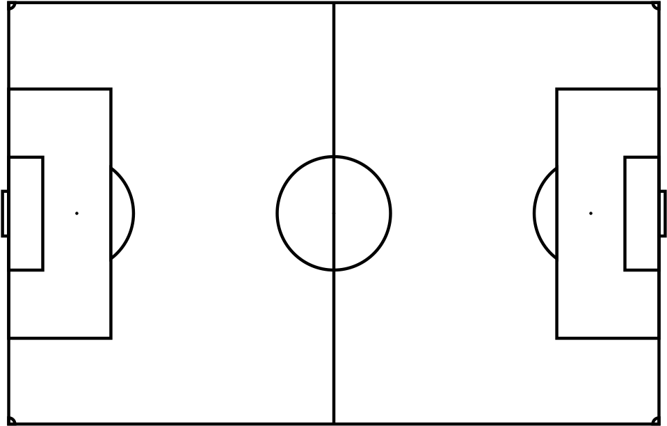 Soccer Field Football Pitch Svg Clip Arts - Football Pitch Black And White - Png Download (1024x1024), Png Download