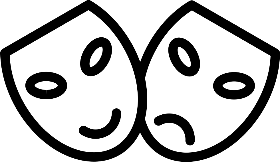 Transparent Drama Faces Png - Maschera Teatro Viso Disegno Clipart (981x568), Png Download
